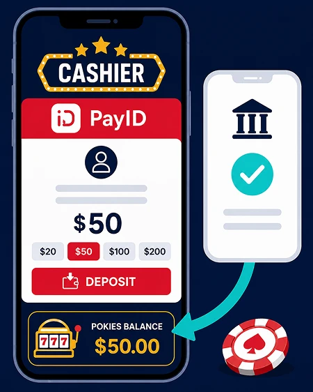 Mobile PayID pokies deposit flow